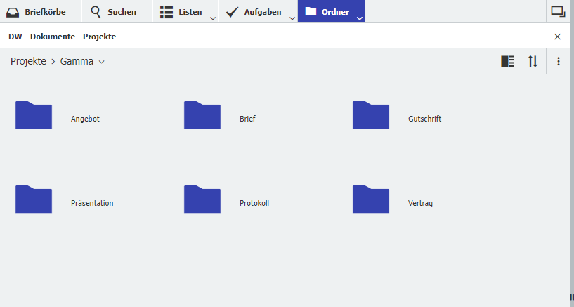Projektakten in DocuWare 